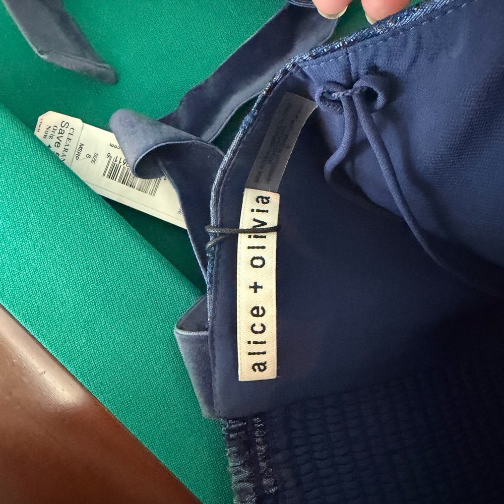 Alice + Olivia Navy Blue Textured Dress - Picture 5 of 5